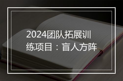 2024团队拓展训练项目：盲人方阵
