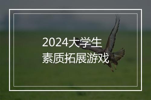 2024大学生素质拓展游戏
