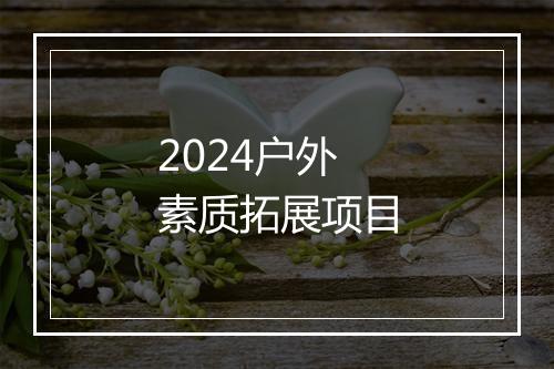 2024户外素质拓展项目