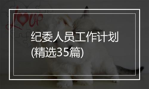 纪委人员工作计划(精选35篇)