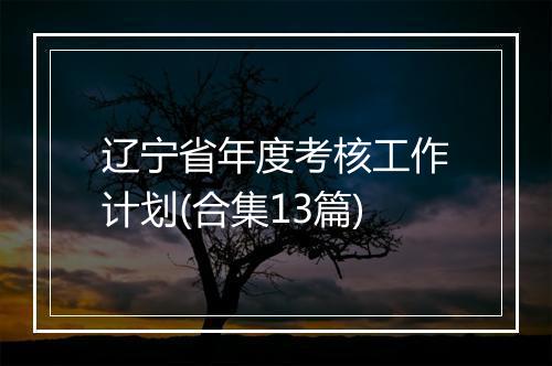 辽宁省年度考核工作计划(合集13篇)