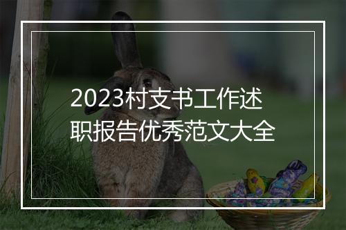 2023村支书工作述职报告优秀范文大全