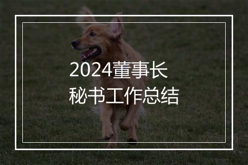 2024董事长秘书工作总结