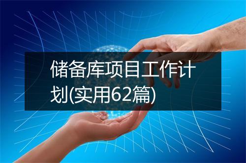 储备库项目工作计划(实用62篇)