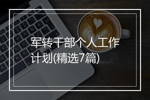 军转干部个人工作计划(精选7篇)