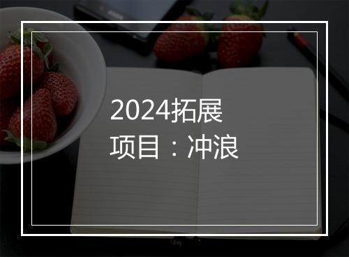 2024拓展项目：冲浪