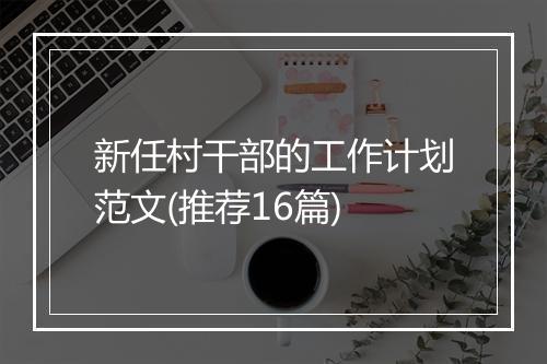 新任村干部的工作计划范文(推荐16篇)