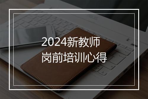 2024新教师岗前培训心得