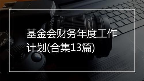 基金会财务年度工作计划(合集13篇)