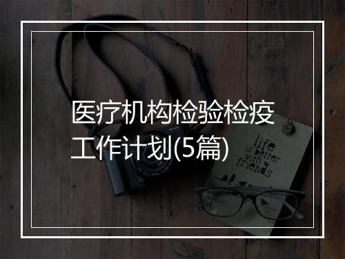 医疗机构检验检疫工作计划(5篇)