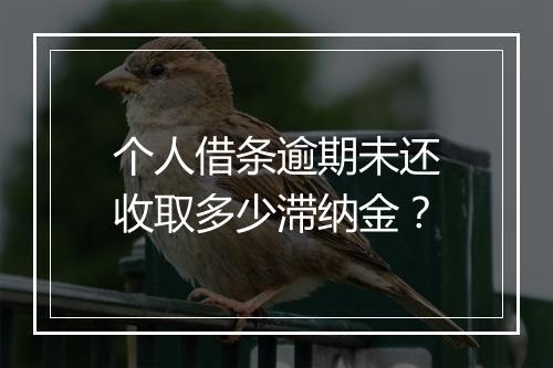个人借条逾期未还收取多少滞纳金？