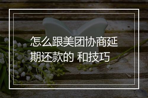怎么跟美团协商延期还款的 和技巧