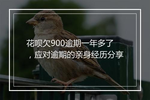 花呗欠900逾期一年多了，应对逾期的亲身经历分享