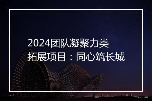 2024团队凝聚力类拓展项目：同心筑长城