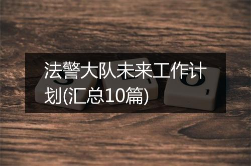 法警大队未来工作计划(汇总10篇)