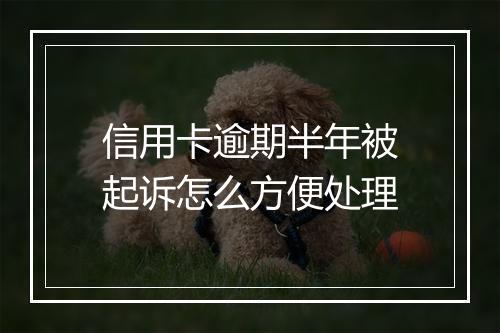 信用卡逾期半年被起诉怎么方便处理