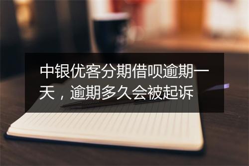 中银优客分期借呗逾期一天，逾期多久会被起诉