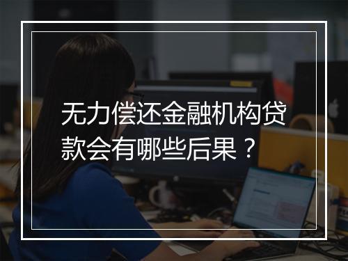 无力偿还金融机构贷款会有哪些后果？