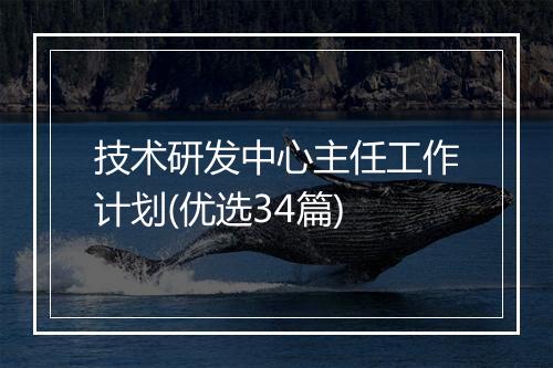 技术研发中心主任工作计划(优选34篇)
