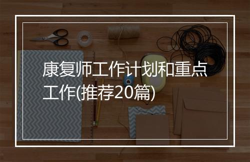 康复师工作计划和重点工作(推荐20篇)