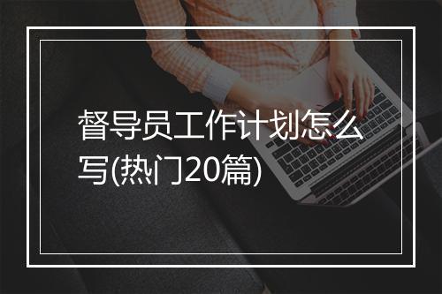 督导员工作计划怎么写(热门20篇)