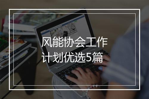 风能协会工作计划优选5篇