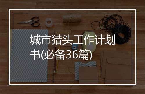 城市猎头工作计划书(必备36篇)