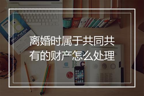 离婚时属于共同共有的财产怎么处理
