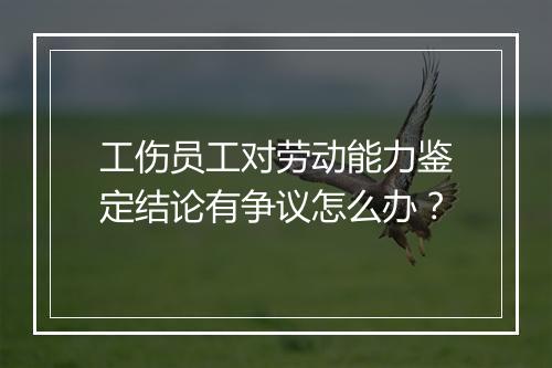 工伤员工对劳动能力鉴定结论有争议怎么办？