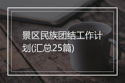 景区民族团结工作计划(汇总25篇)