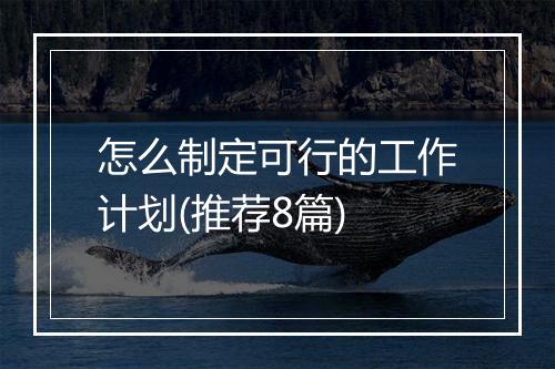 怎么制定可行的工作计划(推荐8篇)