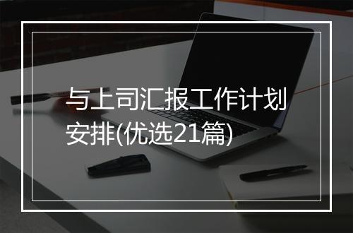 与上司汇报工作计划安排(优选21篇)