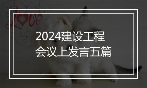 2024建设工程会议上发言五篇