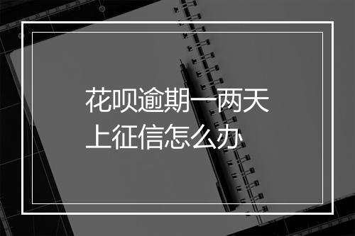 花呗逾期一两天上征信怎么办