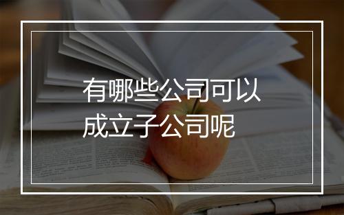 有哪些公司可以成立子公司呢