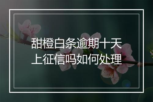 甜橙白条逾期十天上征信吗如何处理