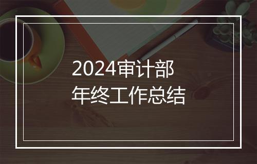 2024审计部年终工作总结