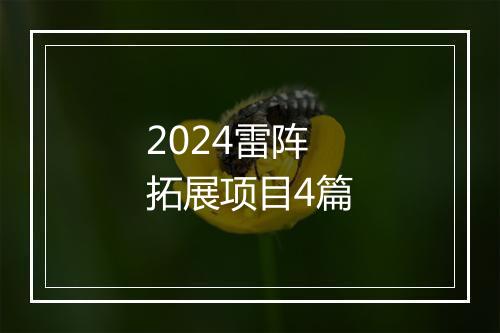 2024雷阵拓展项目4篇