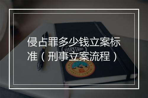 侵占罪多少钱立案标准（刑事立案流程）