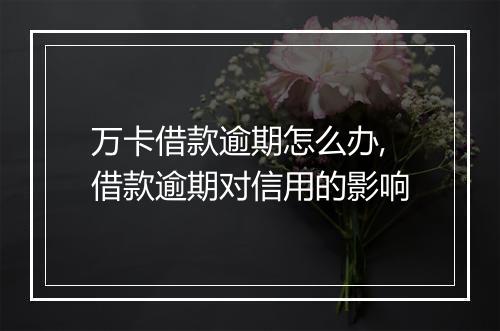 万卡借款逾期怎么办,借款逾期对信用的影响