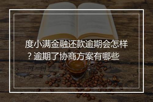 度小满金融还款逾期会怎样？逾期了协商方案有哪些