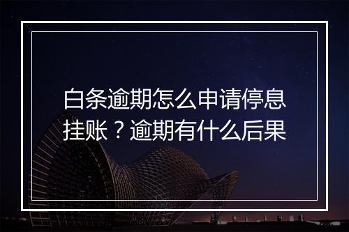 白条逾期怎么申请停息挂账？逾期有什么后果