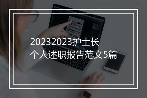 20232023护士长个人述职报告范文5篇