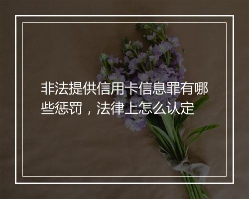 非法提供信用卡信息罪有哪些惩罚，法律上怎么认定
