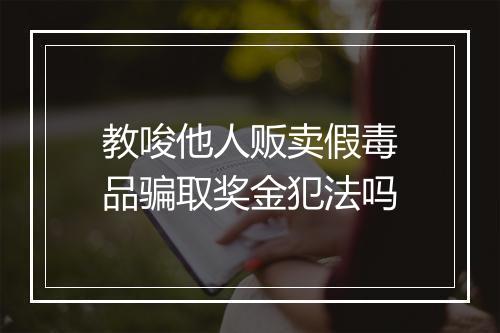 教唆他人贩卖假毒品骗取奖金犯法吗