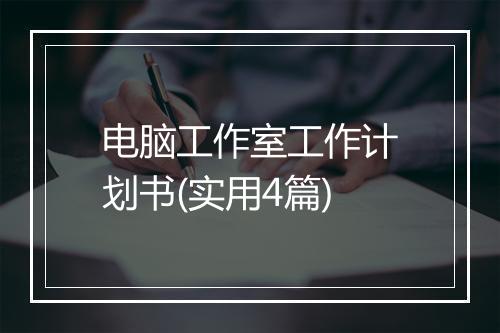 电脑工作室工作计划书(实用4篇)