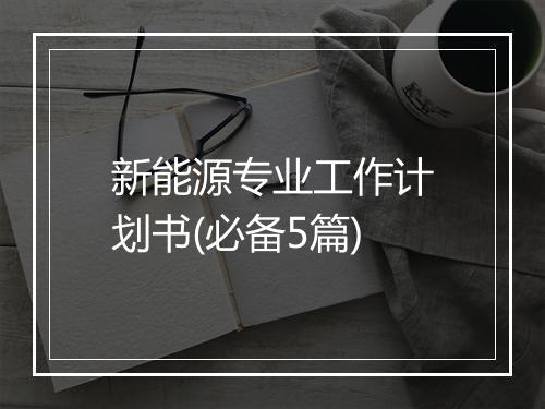 新能源专业工作计划书(必备5篇)