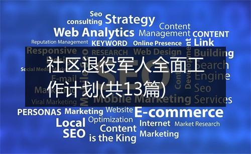 社区退役军人全面工作计划(共13篇)