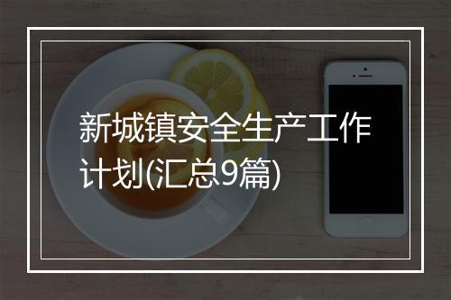 新城镇安全生产工作计划(汇总9篇)