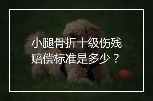 小腿骨折十级伤残赔偿标准是多少？